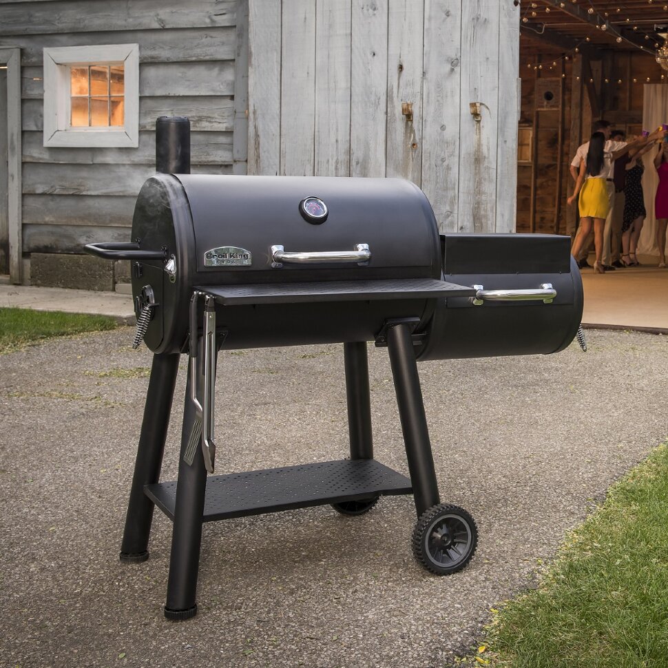 Угольный барельный гриль-коптильня Broil-King Regal OFFSET 400  