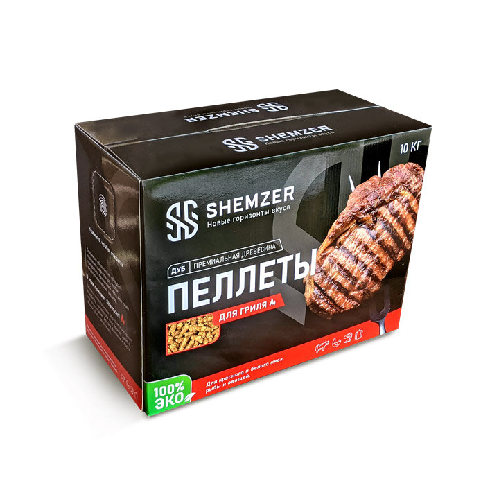Пеллеты для гриля, дуб 100%, Shemzer, 10 кг  