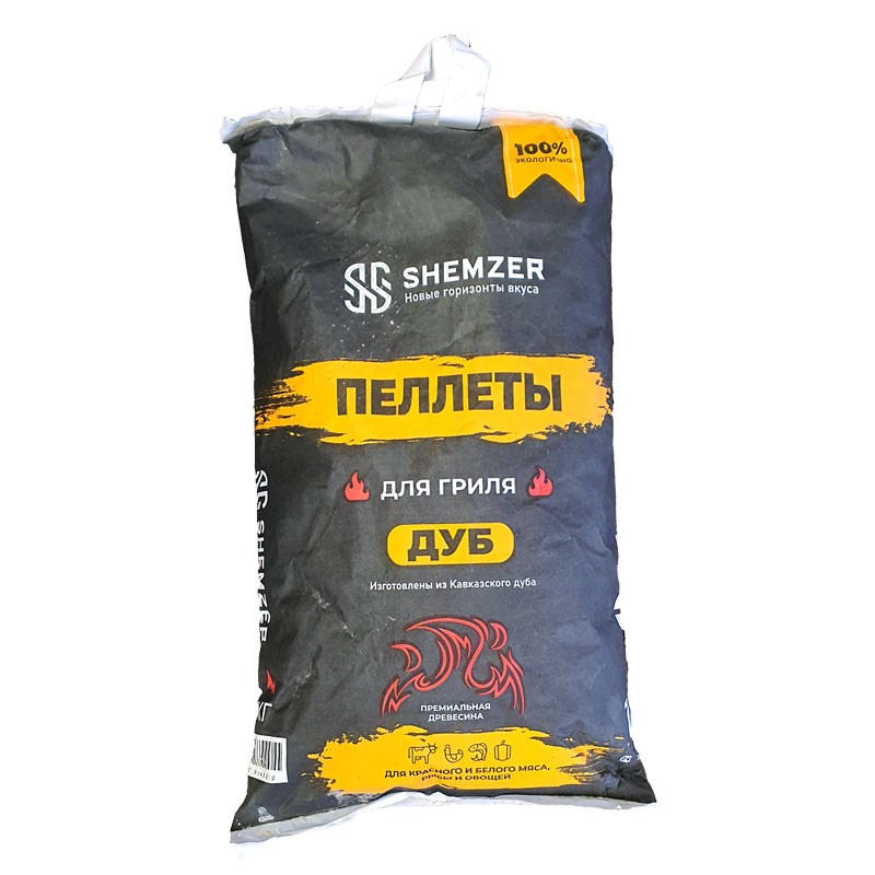 Пеллеты для гриля, дуб 100%, Shemzer, 10 кг мешок  